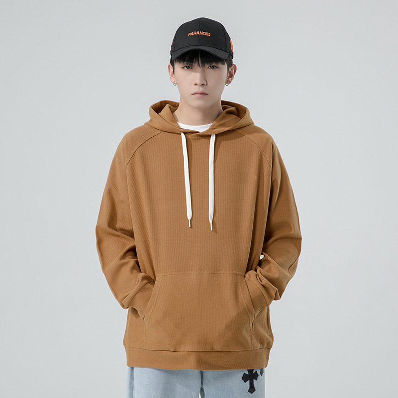 连帽卫衣男2022春季新款纯色纯棉青春流行带帽衫男士运动休闲上衣