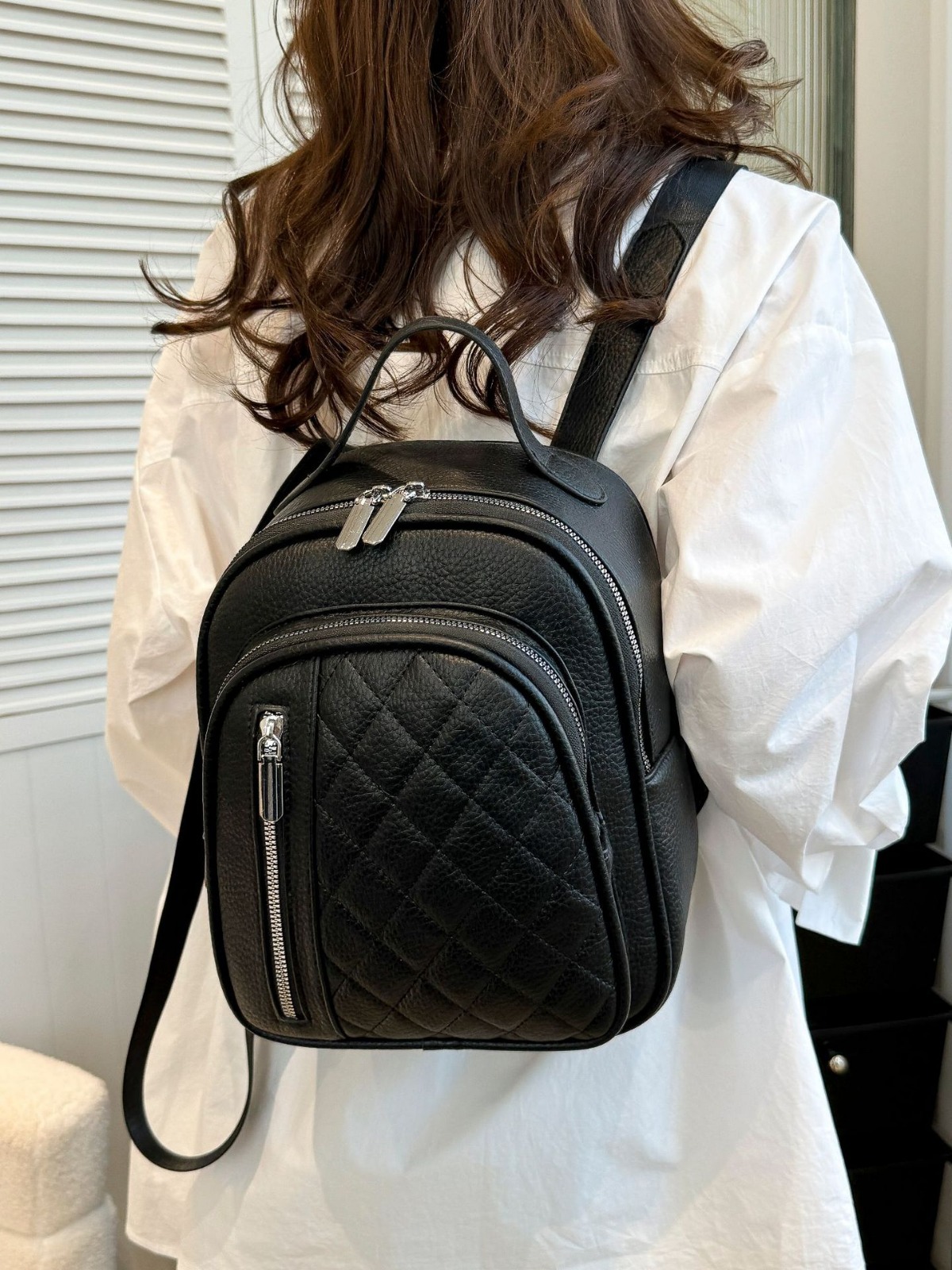 Casual Backpack 2024 New Fashion Girl Solid Color Simple College Student Travel Backpack