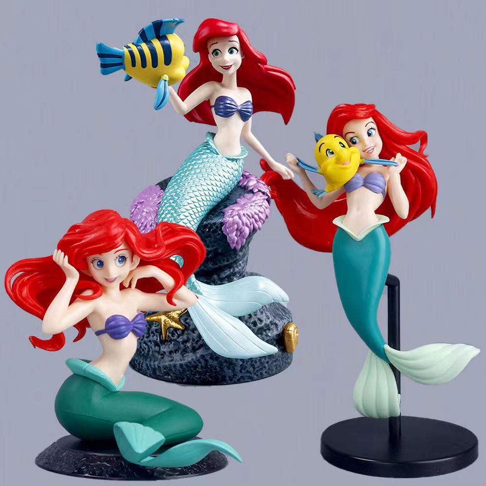 Sexy Mermaid Princess Standing Sitting Scene Doll Garage Kit Model Fairy Tale World Theme Cake Decoration