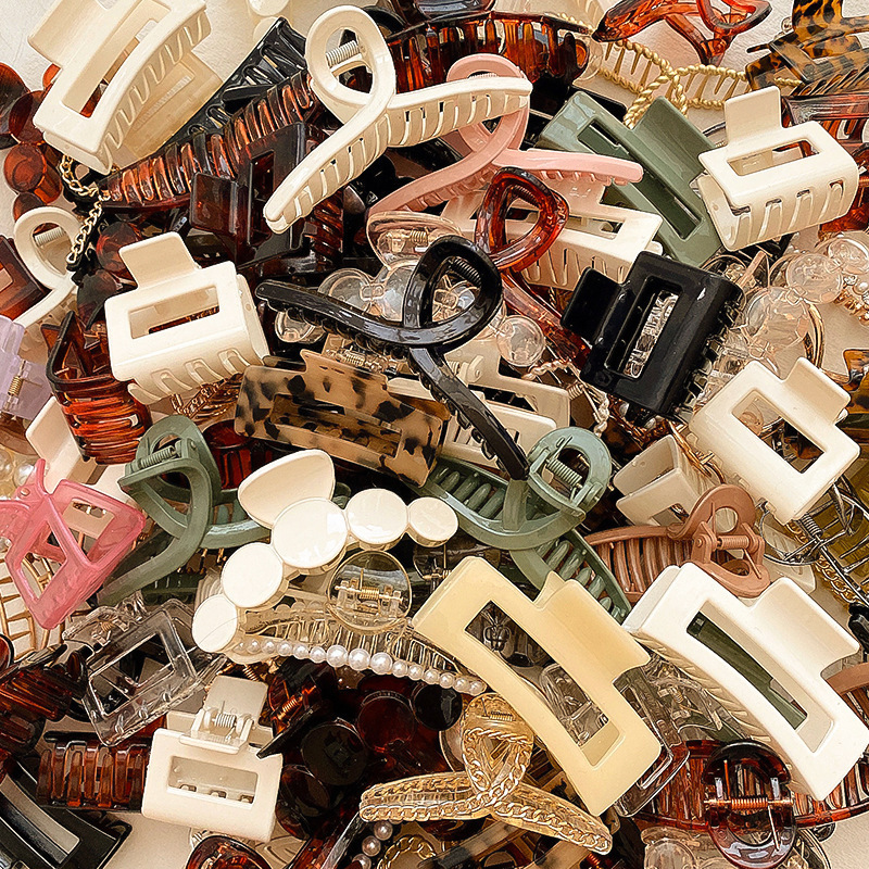 french style grip elegant graceful shark clip large back head barrettes korean style bath hair claws hair clip barrettes hairpin