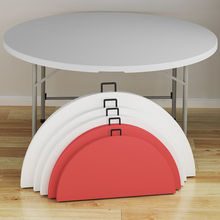 饭桌可收拆叠圆桌餐桌家用圆形塑料大圆台面椅歺桌吃饭桌折叠桌子