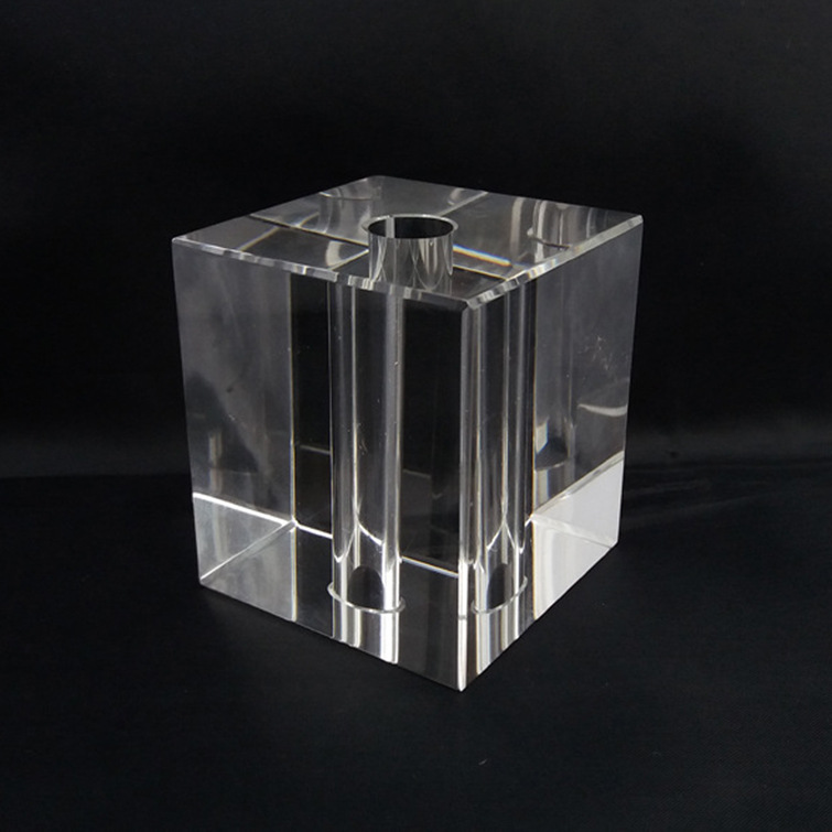 56x64mm长方体水晶打孔台灯柱diy饰品工艺品厂家打孔抛光
