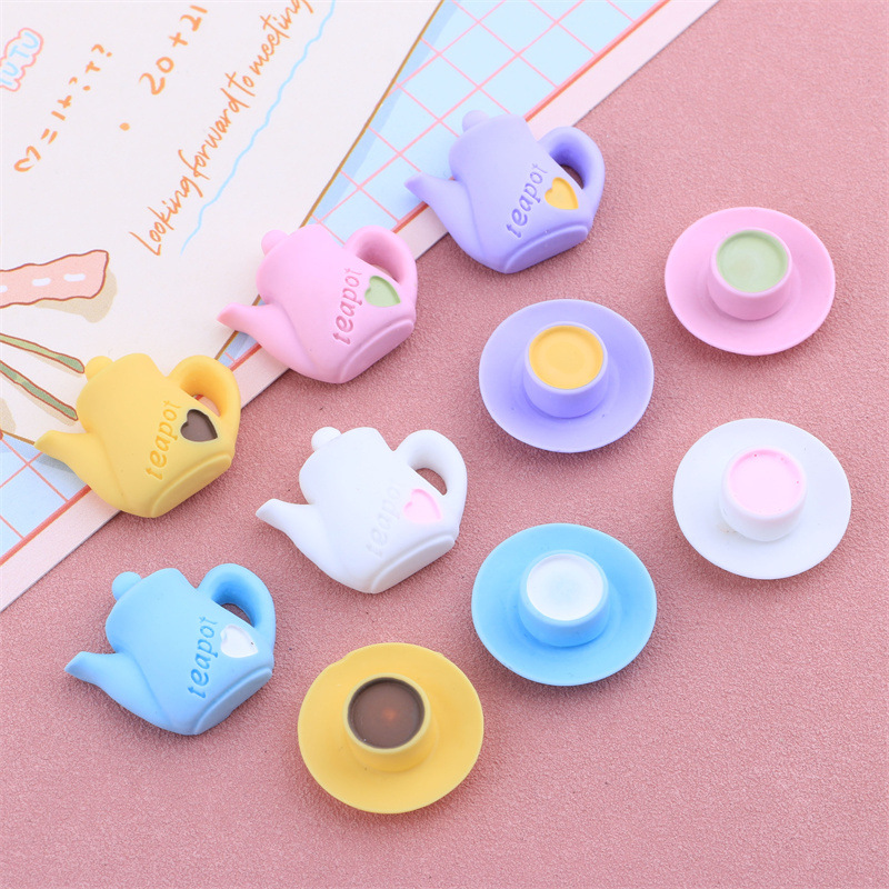 Teapot Coffee Cup Cream Glue DIY Phone Case Material Package Resin Jewelry Accessories Barrettes Headband Ornaments Wholesale