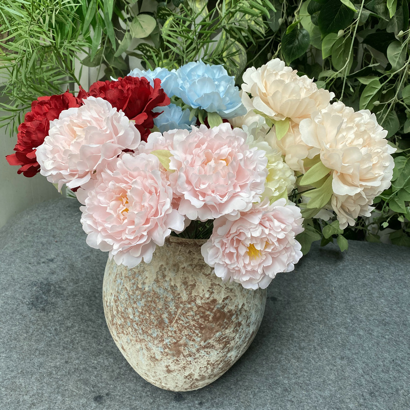 No. 5 Set Peony Wedding Hall Arch Road Lead Shooting Props Fake Flower Decoration Simulation Peony Flower Wholesale
