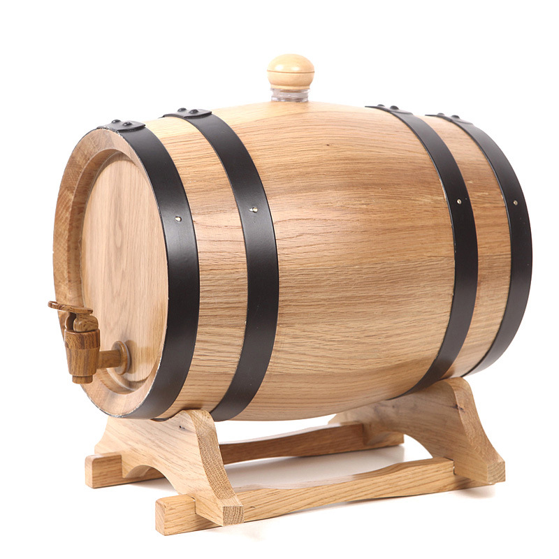 3l红酒橡木葡萄酒桶酿酒桶家用实木桶无胆橡木桶 桶摆件橡木酒具