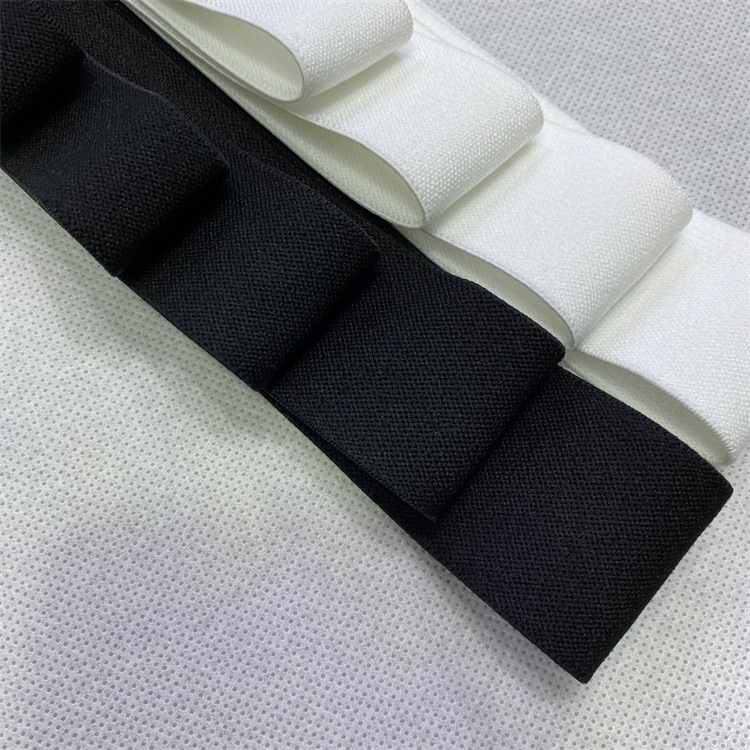 Factory in Stock 2-4cm Imitation Nylon Suede Black and White Elastic Band Double-Sided Hairy Pants Waist Skirt Waist Elastic Rubber Band