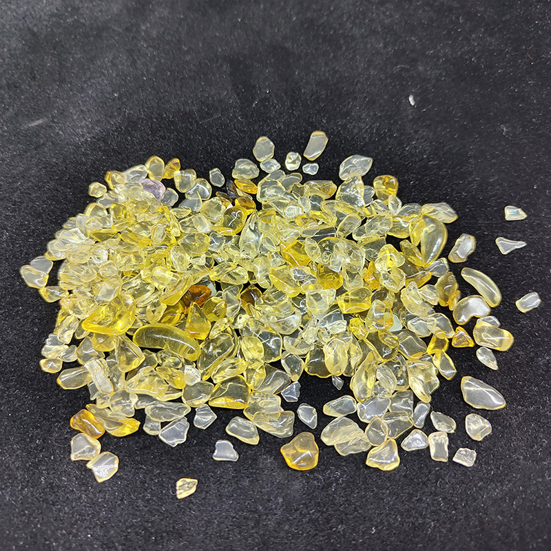 glass crystal small gravel decorations crystal stone citrine fragments yellow bulk crystal particles ornaments