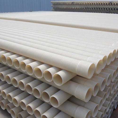 湖南pvc波纹管现货批发 白色110 (a管/b管)pvc通信电缆保护管材