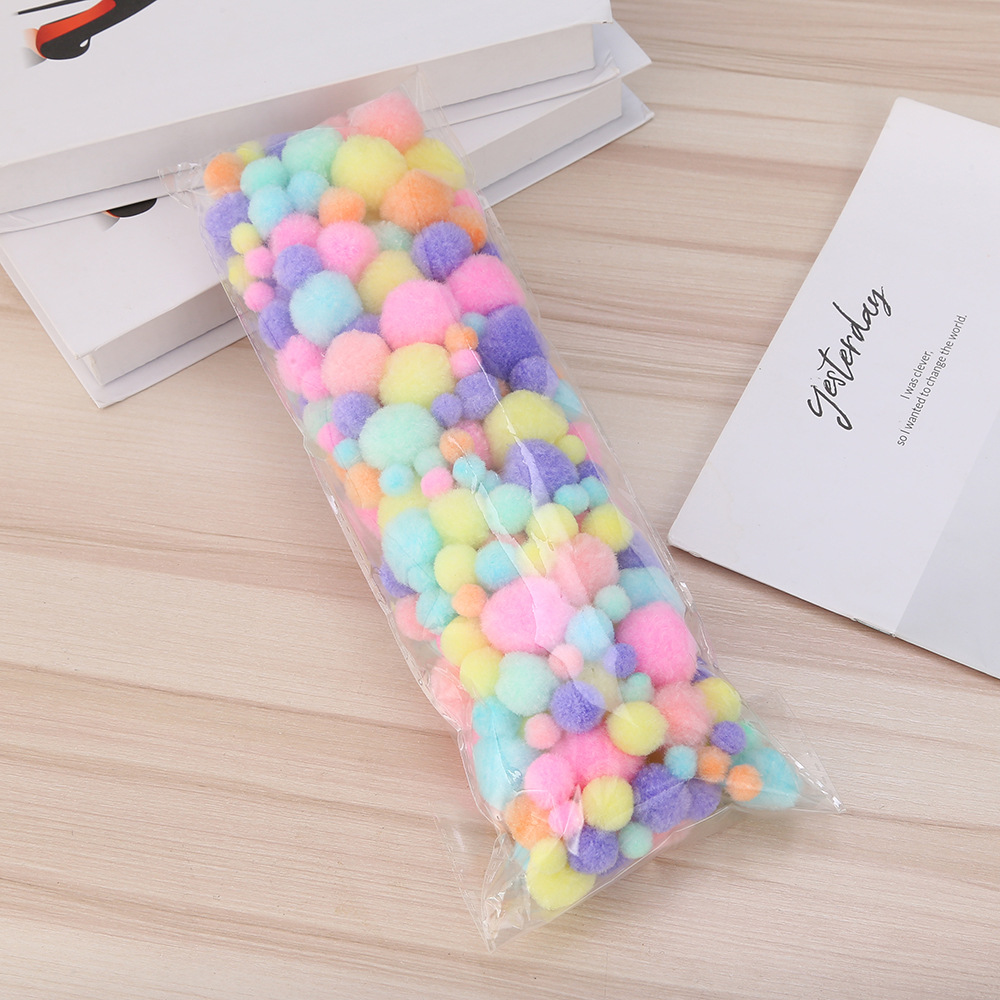 Colorful Polyester Small Fur Ball Mixed Handmade DIY Children‘s Toy Material Package Polypropylene Wool Ball Clothing Accessories Accessories
