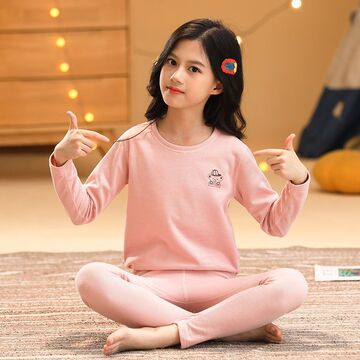 女童秋衣秋裤德绒儿童保暖内衣套装大童线衣保暖衣加绒加厚秋冬季