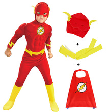 万圣新款儿童英雄闪电侠肌肉服装cosplay英雄角色扮演衣服跨境