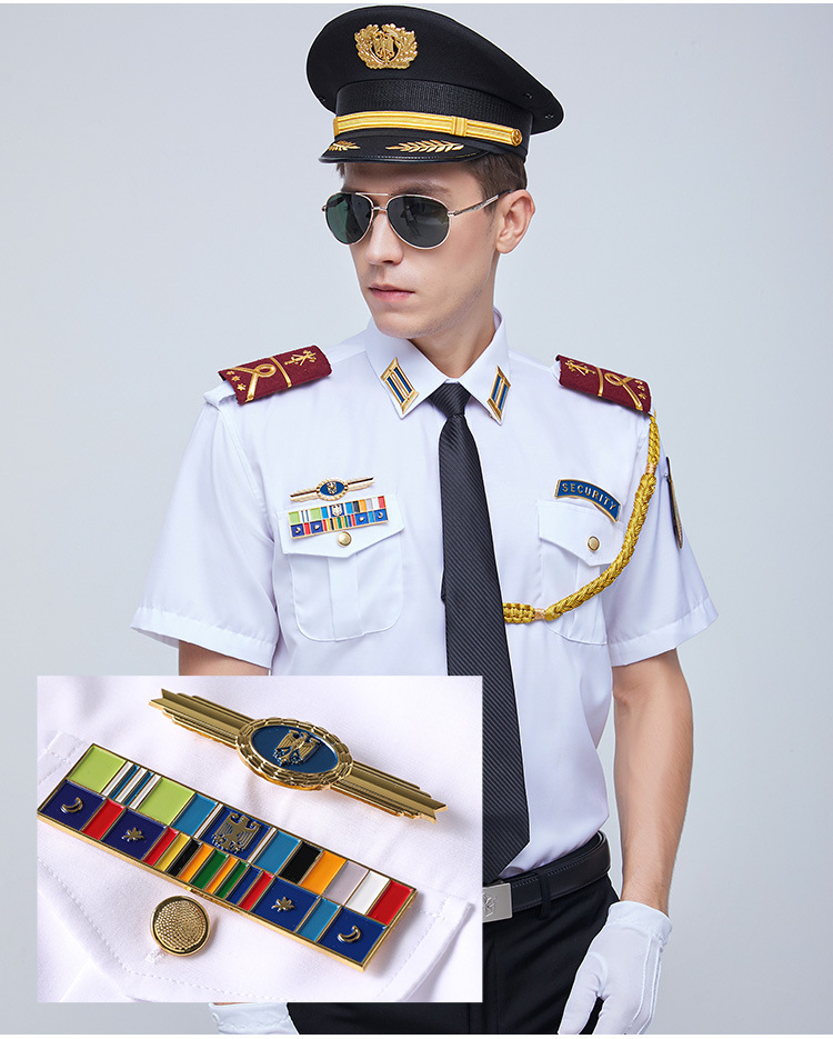 保安服标志保安胸牌飞机胸章机长胸牌彩色胸章配件金银色胸徽配饰