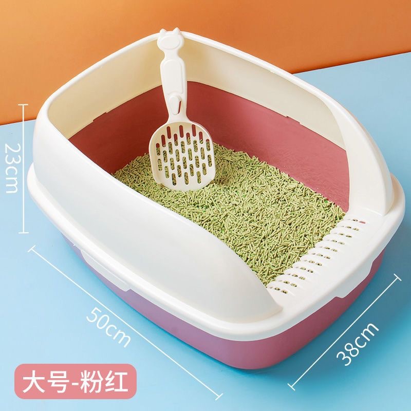 Litter Box Large Full Semi-Closed Thickened Cat Toilet Anti-Splash Oversized with Cat Litter Scoop Pet Supplies Wholesale