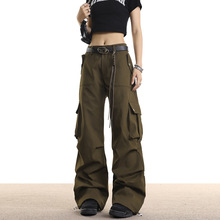 0123Start 美式工装裤男女宽松直筒复古嘻哈街舞休闲冲锋伞兵裤