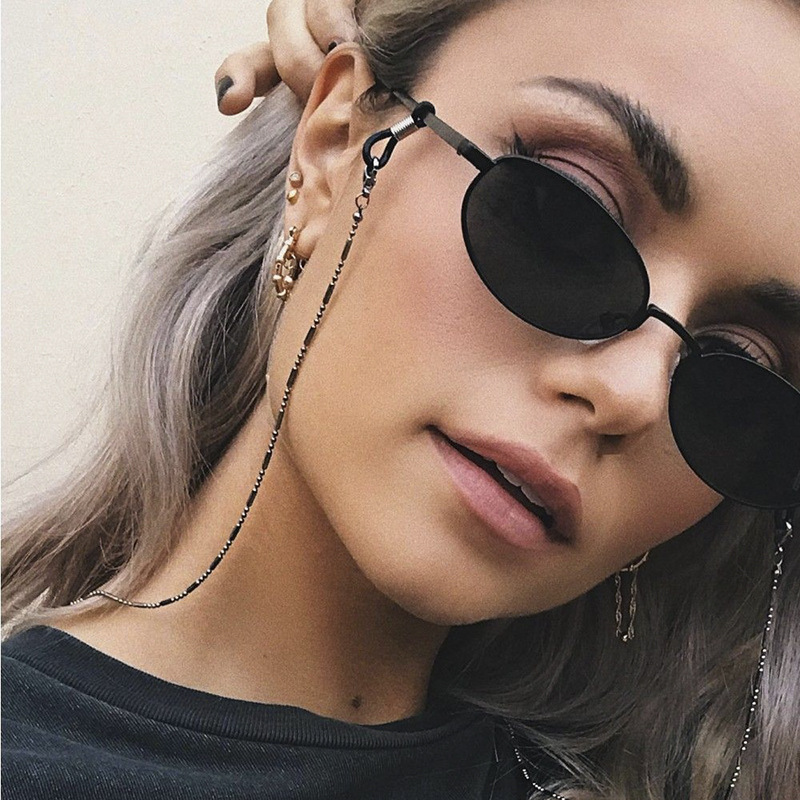 cross-border new glasses chain fashion metal glasses lanyard halter sunglasses chain european and american masks hanging chain