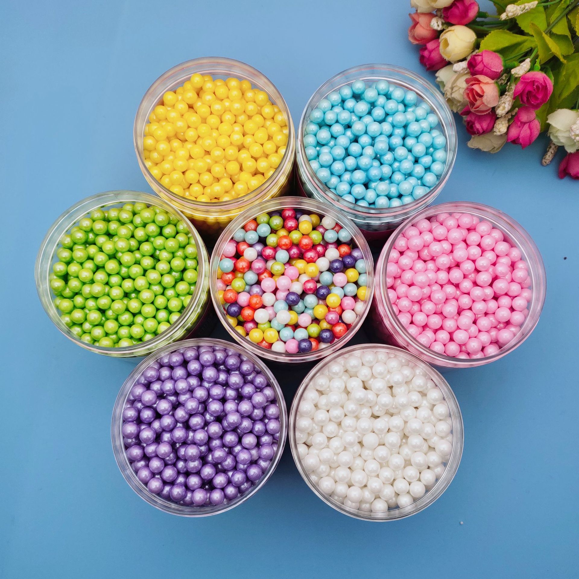 7mm彩糖珠 288g可食用烘焙装饰糖珠白色糖珠珍珠糖蛋糕烘焙装饰