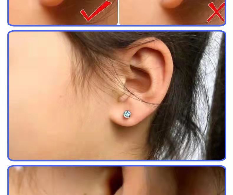 打耳洞一次性无痛穿耳器耳骨小耳朵不发炎钛钢白钻耳钉