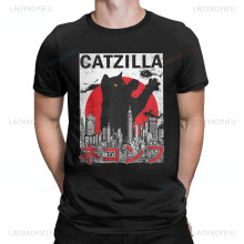 Funny Catzilla Japan Cat Kitten Lover Men T Shirt Male Casua