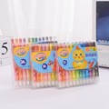 Creative Rotational Crayon Kindergarten Water Soluble Colorful Crayon Set 18/24 Color Art Oil Painting Brush