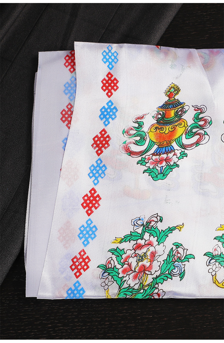 八吉祥印花五色哈达宗教文化用品蒙古族饰品藏族祝福送礼礼仪哈达