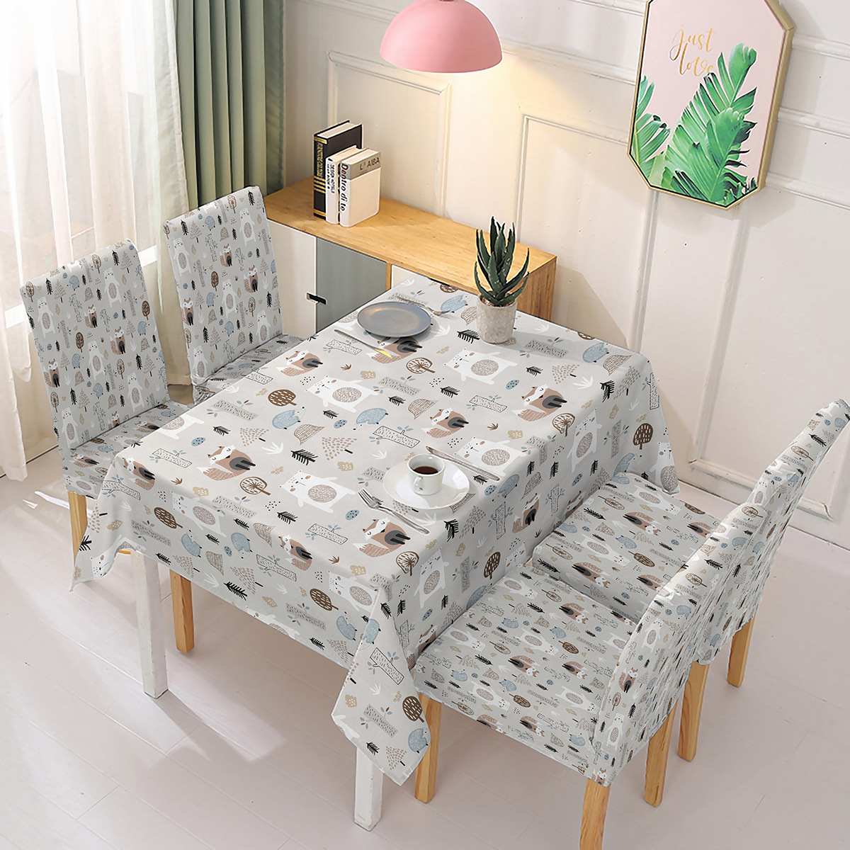 SOURCE Manufacturer Christmas Decorative Tablecloth Chair Cover Elastic One-Piece Chair Cover Printed Tablecloth Can Be Customized Pattern