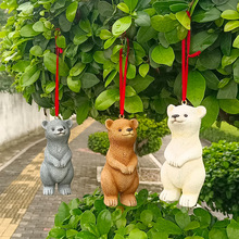 跨境创意萌趣可爱小熊挂件庭院花园装饰树挂小区别墅景观布置道具