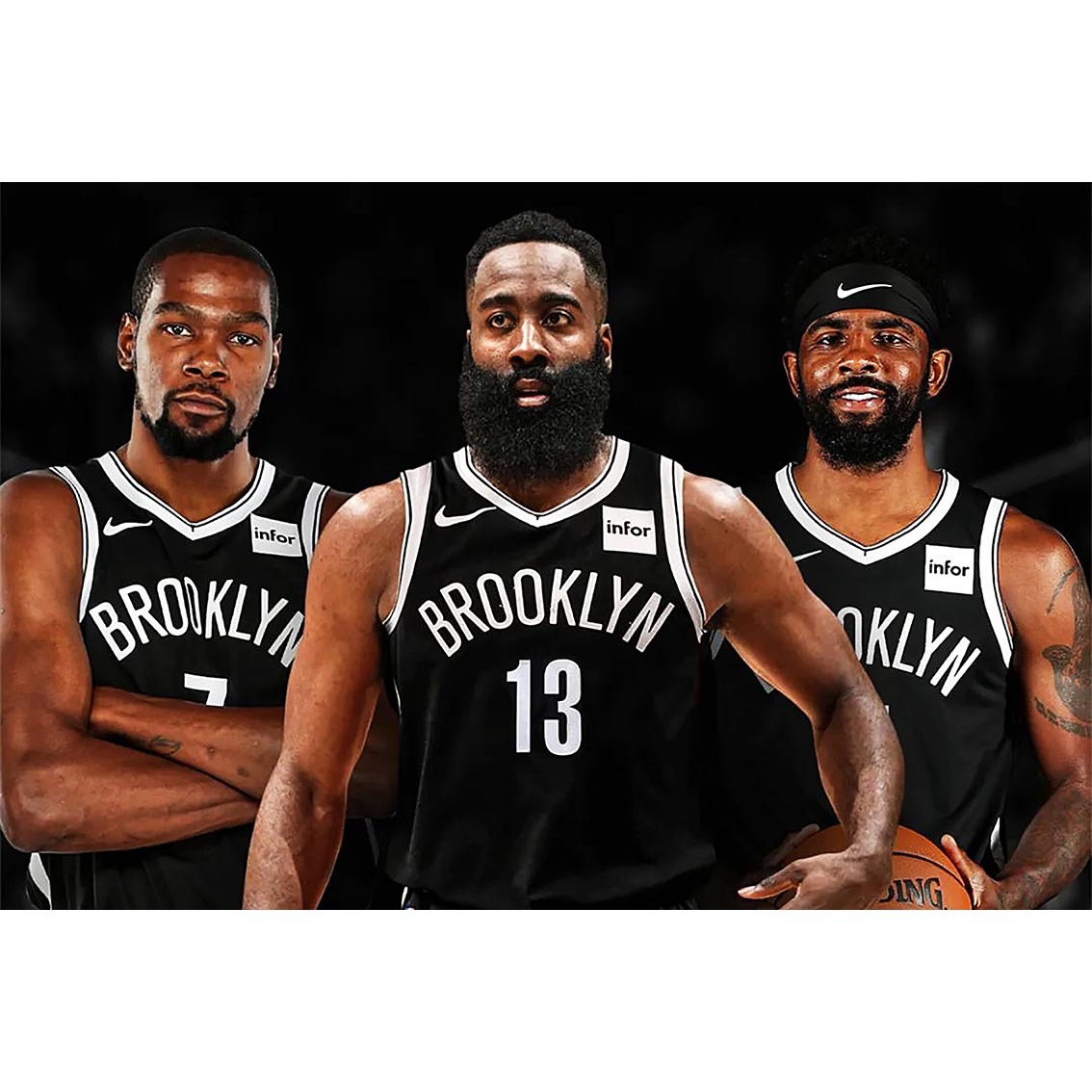 篮网海报nba篮球明星欧文哈登杜兰特墙贴卧室宿舍贴纸全家福