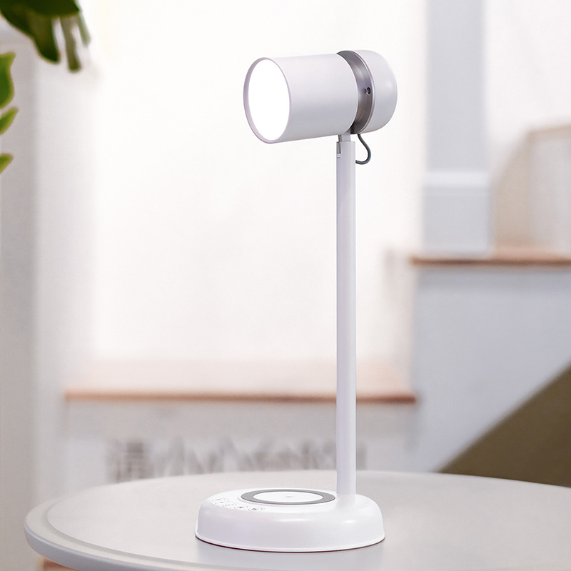 New 15W Wireless Fast Charging Cylinder Table Lamp Speaker Small Night Lamp Wireless Charger Bluetooth Speaker Creative Usb Light