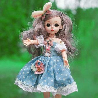 抖音同款女孩玩具15厘米芭比娃娃搪胶公仔钥匙扣挂件盲盒雅德芭比