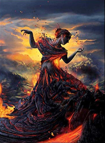 源头厂家来图定制钻石画满钻熔岩女神岩浆火山女孩钻石绣diy