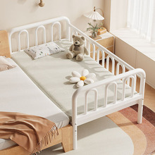 铁艺儿童床拼接床婴儿床带护栏宝宝小床男孩钢架单人床加宽大床卞