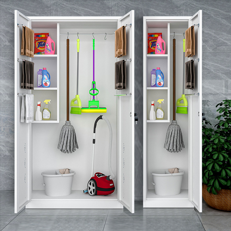 不锈钢清洁柜卫生扫把柜阳台杂物柜教室拖把扫帚收纳柜保洁工具柜