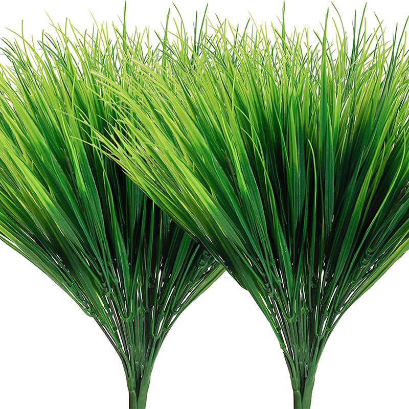 Amazon Simulation Grass 7 Fork Plastic Flowers Spring Grass Plant Wall Green Plant Ornament Partition Flower Arrangement Gardening Decoration