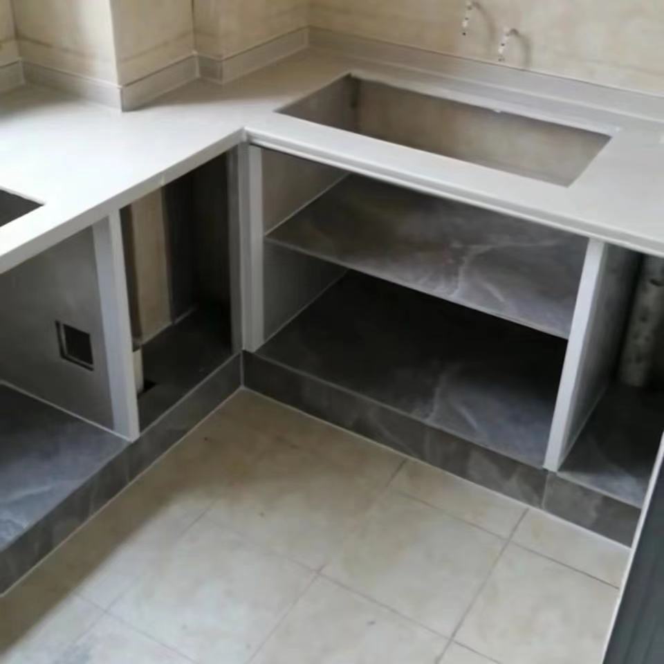 瓷砖橱柜铝合金立柱腿 卡双层瓷砖封边水泥灶台封边立柱