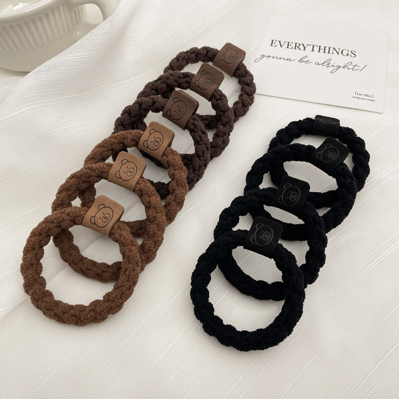 Hairtie Women's Autumn and Winter 2023 New Plush Hair Rope High Elastic Durable Hair Ring Leather Cover Hair Elastic Band