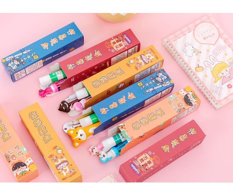 创意学生学习用品文具盲盒解压笔黑色中性笔儿童礼物幸运盒子奖品