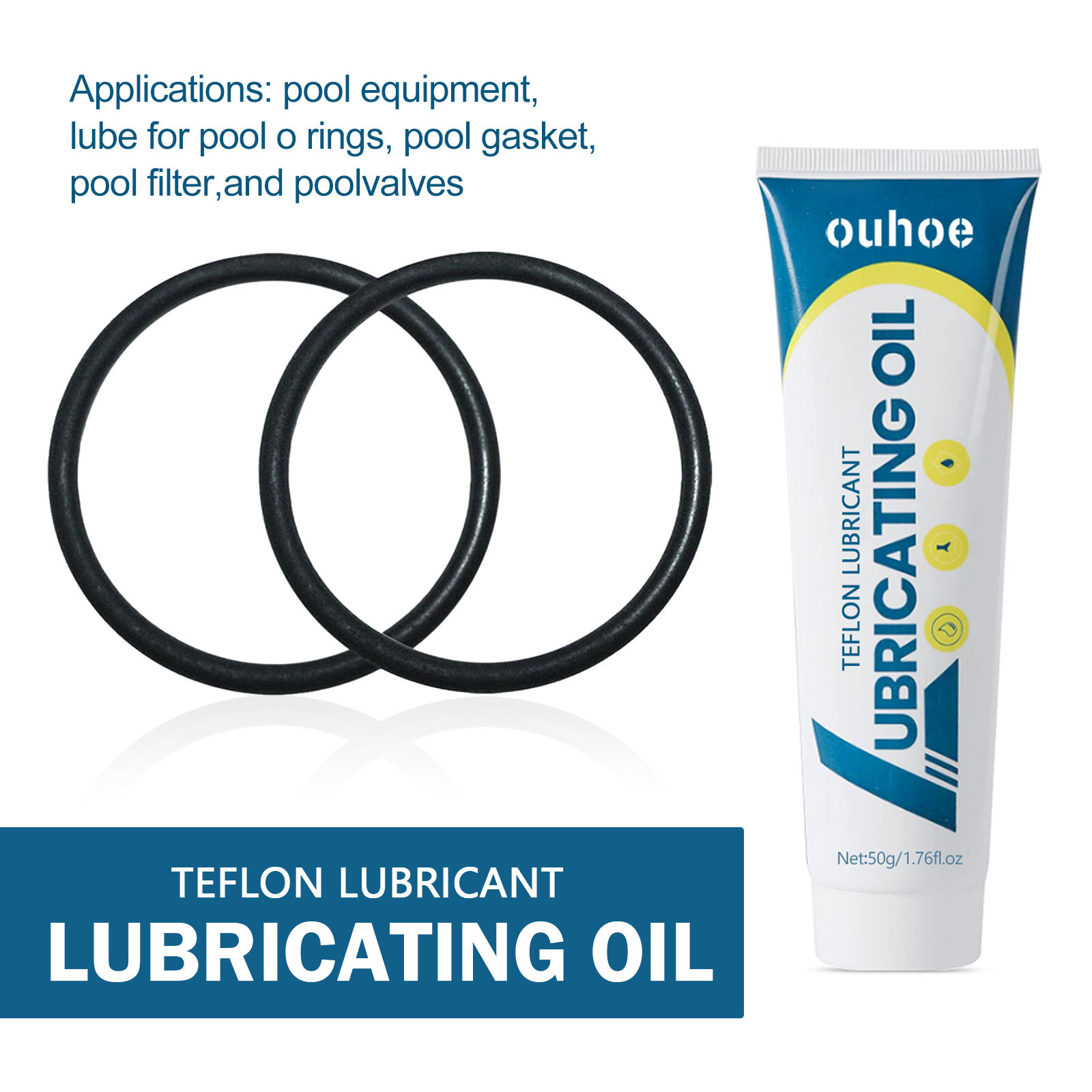 Ouhoe Swimming Pool O-Ring Lubricant Derusting Lubricant Household Swimming Pool Metal Cleaning