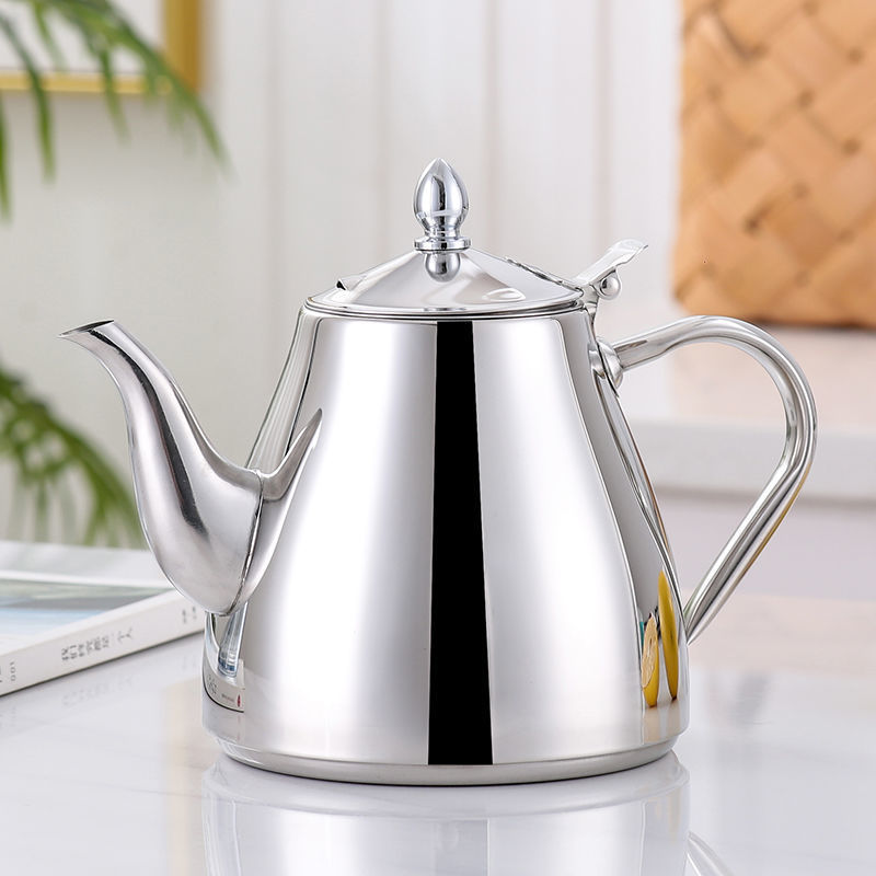 加厚不锈钢304茶水壶高档带滤网泡茶壶饭店用泡茶壶餐厅茶壶家用