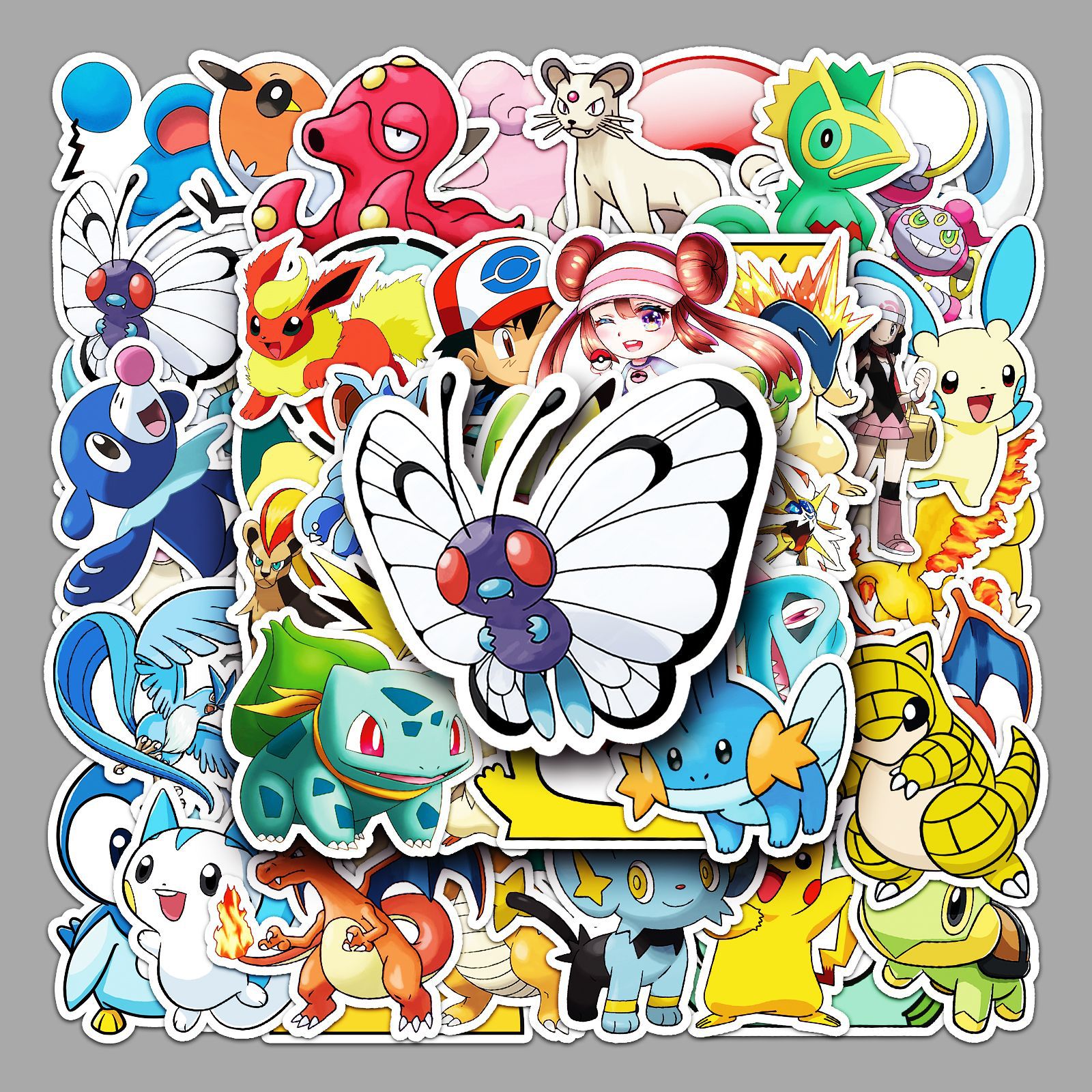 50张卡通神奇宝贝动漫装饰个性行李箱笔记本电脑滑板车汽车贴纸