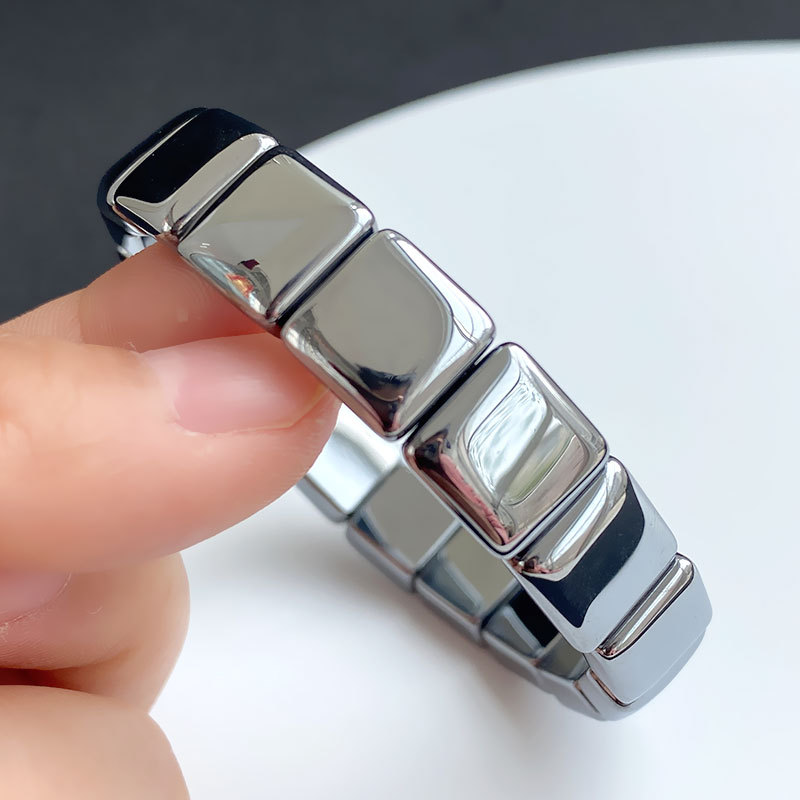 晶尧 太赫兹手牌thz多晶硅矿石方形手环手串金属色泽男女时尚礼物