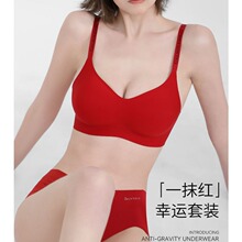 颜值控 内衣女大胸显小胸聚拢提拉防下垂收副乳无痕舒适文胸套装