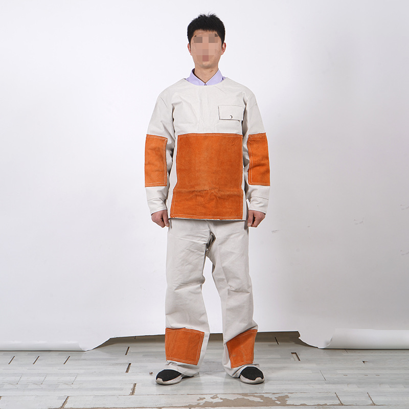牛皮电焊工作服焊工结实皮衣防 隔热焊接皮服电焊防护服