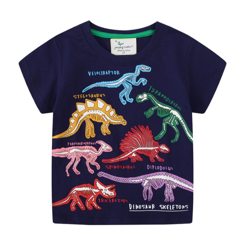 Children's Clothing 2023 Spring/Summer New Children T-shirt Luminous Dinosaur New Short Sleeve Top Children Children T-shirt Factory Wholesale