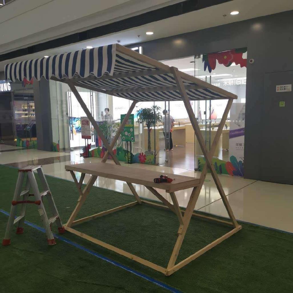 新年集市摊位活动棚架移动售货车地摊架子摆货架木质展示架新款摊