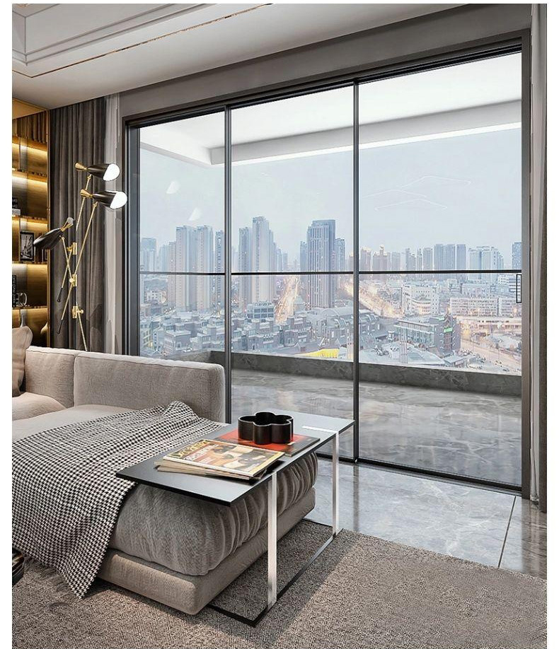 工厂批发网红窄边厨房推拉门室内吊趟隔断门阳台铝合金玻璃平移门