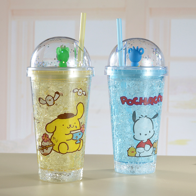 New Creative Cartoon Double-Layer Plastic Cup Good-looking Student Portable Summer Ice Glass Children Gift Cup