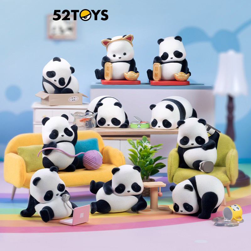 新款可爱萌宠熊猫也是猫惊喜盲盒书桌装饰生日礼物PVC工艺品批发
