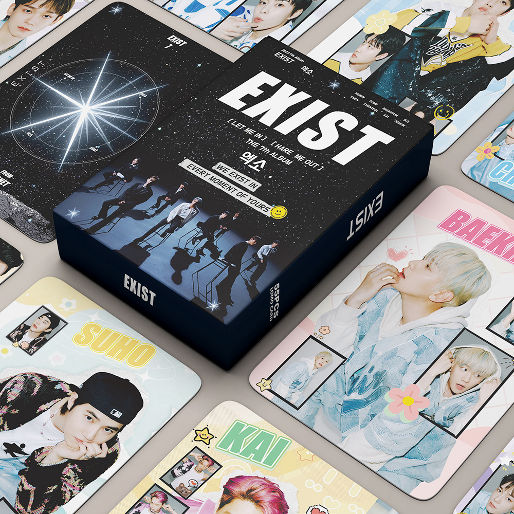 现货55张exo新专7th album exist小卡边伯贤吴世勋盒装lomo卡