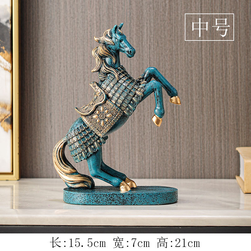 Factory Wholesale Chinese Style Horse Ornament Eight Junxiongfeng Crafts Decorations Fortune Office Table Company Relocation and Opening Gift