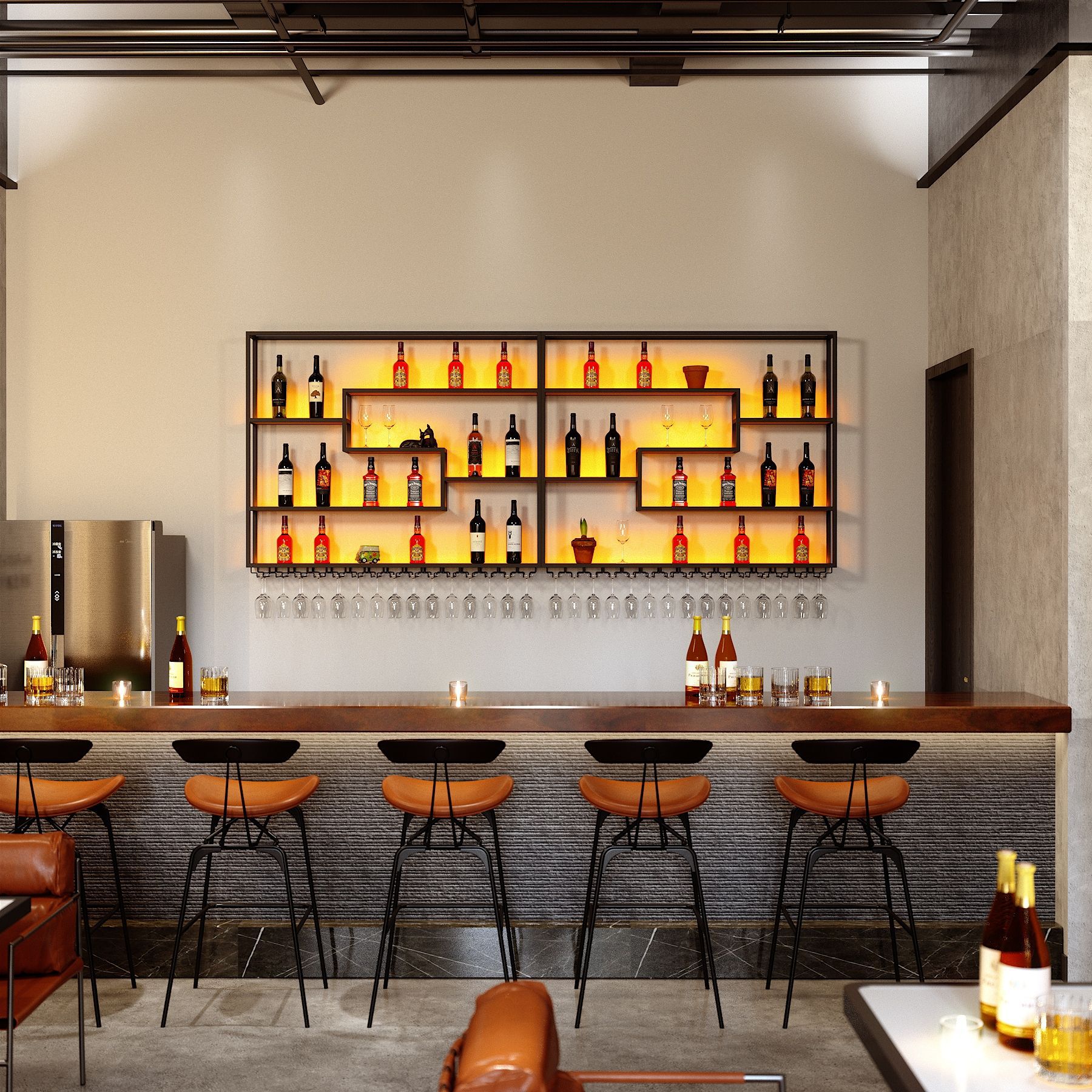 墙上置物架吧台酒柜餐厅铁艺酒架壁挂式展示架创意葡萄酒架红酒架